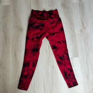 Red and black but scrunched leggings